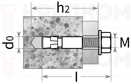Экспресс-анкер EXA-IG - схема, чертёж