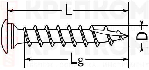 Саморез для стоек 7х50 FJS-LT A2P Fischer 660704 - схема