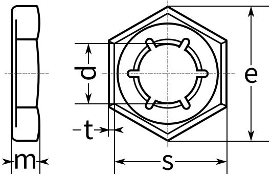 Гайка стопорная DIN 7967 - схема