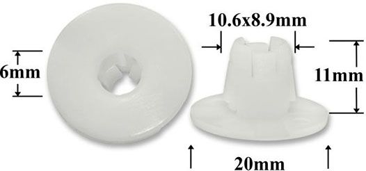 Вставка автомобильная под саморез AS-1097 - схема