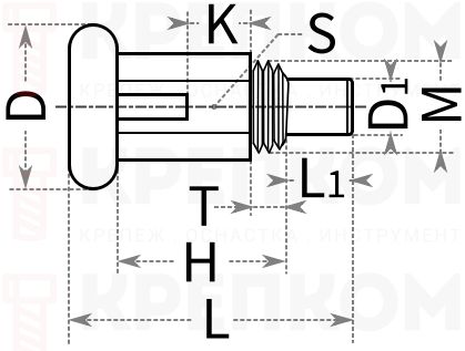 Плунжер индексирующий с блокировкой - чертеж и размеры