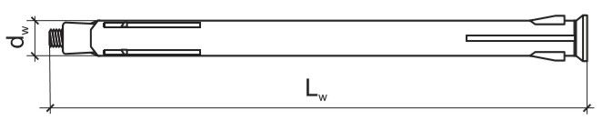 Металлический распорный дюбель MF - схема, чертеж