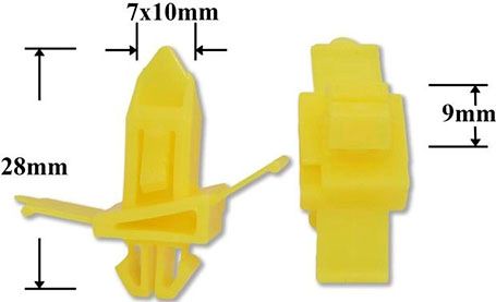Клипса автомобильная крепежная фигурная AS-1090 - схема
