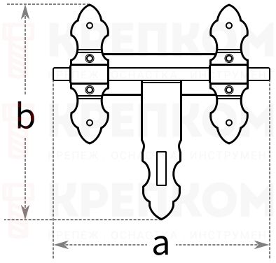 Воротная задвижка декоративная Domax WCZ - схема, чертеж