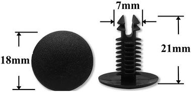 Клипса автомобильная крепежная нажимная AS-1255 - схема