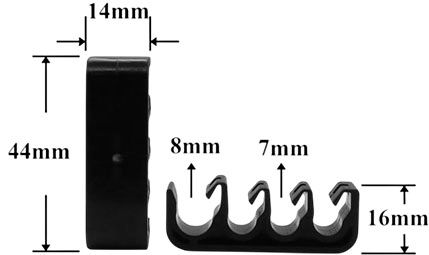 Клипса автомобильная для проводов и трубок AS-1019 - схема