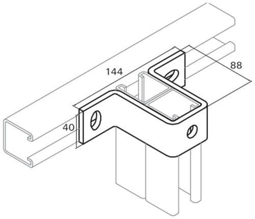 Скоба крепежная FUF 41D/90° M12 Fischer 550710, горячий цинк