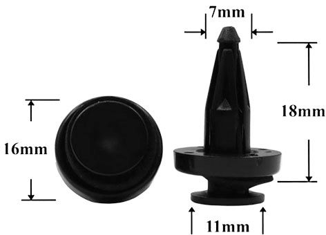 Клипса автомобильная крепежная с нажимным штырьком AS-1329 - схема