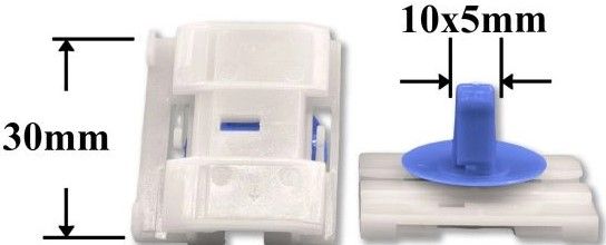 Клипса автомобильная крепежная фигурная AS-1258 - схема