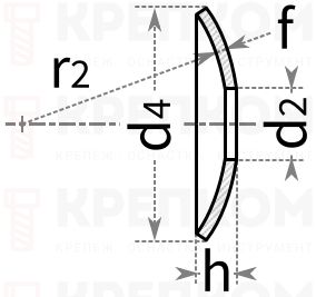 Шайба норийная тарельчатая М8 DIN 15237 - схема