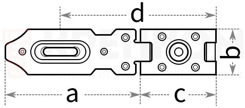 Навес защищённый с проушиной 105х26 мм Gah Alberts 348953 - схема, чертеж