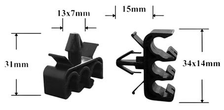 Клипса автомобильная для проводов и трубок AS-1008 - схема