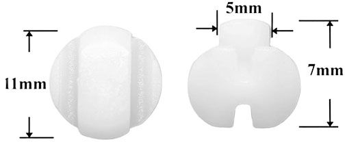 Клипса автомобильная крепежная фигурная AS-1381 - схема