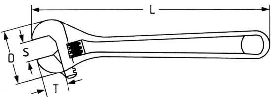 Ключ гаечный разводной с металлической ручкой ВИЗ - схема