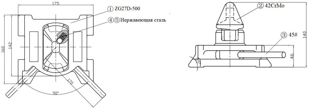 Твистлок палубный «Ласточкин хвост» B55, T5-1