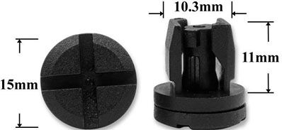 Клипса автомобильная крепежная фигурная AS-1247 - схема