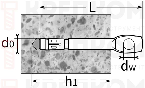 Анкер потолочный Mungo MOA - схема, чертеж