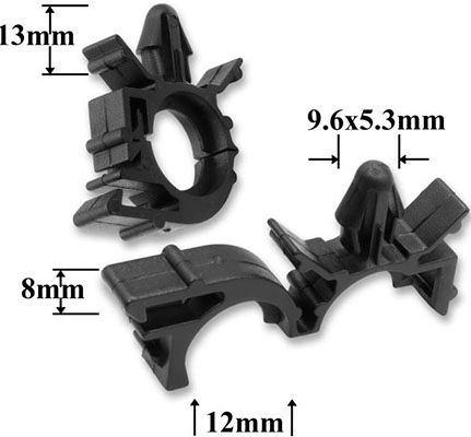Клипса автомобильная для проводов и трубок AS-054 - схема