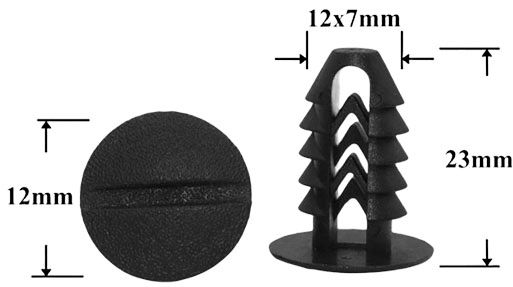 Клипса автомобильная крепежная нажимная AS-1297 - схема