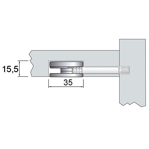 Эксцентрик для плит толщиной от 22 мм MAXI FIX D35, EC40ZL - размеры монтажа