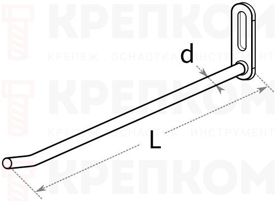 Крюк настенный 200 мм Gah Alberts 805647 - схема, чертеж