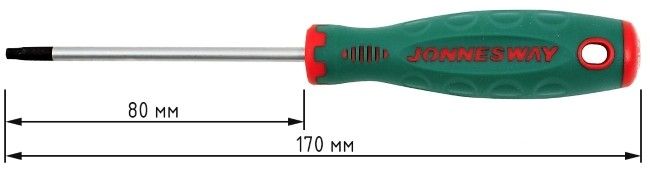 Отвертка TORX T10х80 мм Jonnesway ANTI-SLIP GRIP D71T1