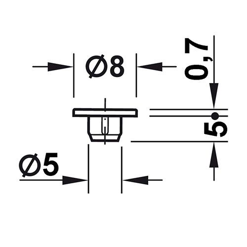 Заглушка для технологических отверстий, D5 мм - размеры