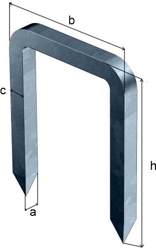 Размеры скобы a, b, c, h