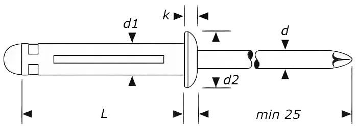 Распорная вытяжная заклепка TRI-FOLD 88488