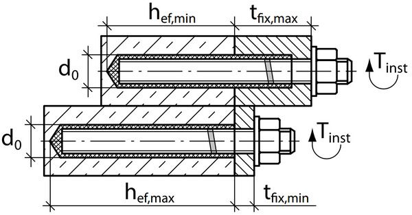 Химический анкер 410 мл МКТ VMU plus - схема, чертеж