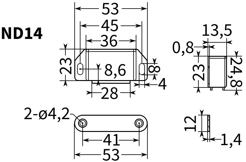 Защелка магнитная ND - схема