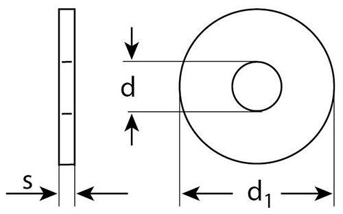 Шайба кузовная высокопрочная DIN 9021 - схема