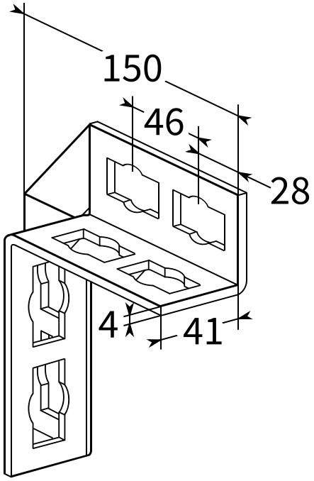 Универсальный уголок для профиля FUS Fischer PUWS-схема