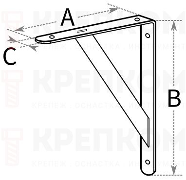 Уголок-кронштейн усиленный - схема