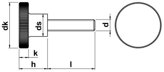 Винт прижимной с высокой головкой DIN 464 - чертеж