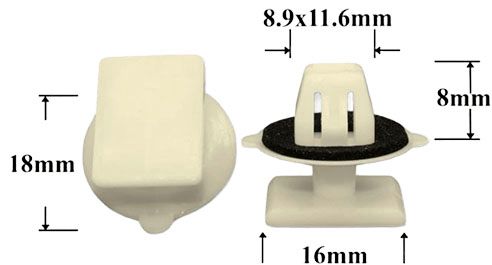 Клипса автомобильная крепежная фигурная AS-1319 - схема