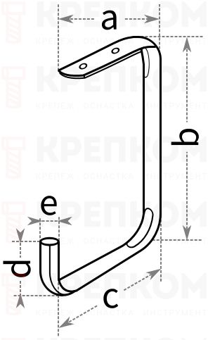 Крюк потолочный 255х155 мм Gah Alberts 802134 - схема, чертеж