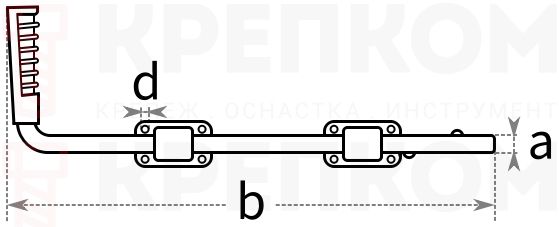 Задвижка для ворот 400 мм - схема, чертеж