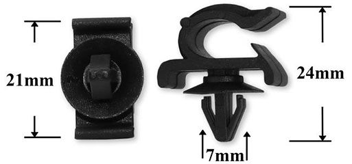 Клипса автомобильная для проводов и трубок AS-1192 - схема