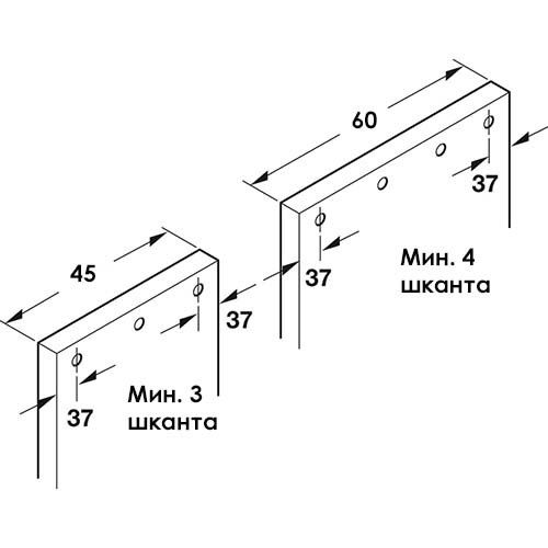 Шкант мебельный 6х30 мм PINIE, 200 шт, бук - монтаж