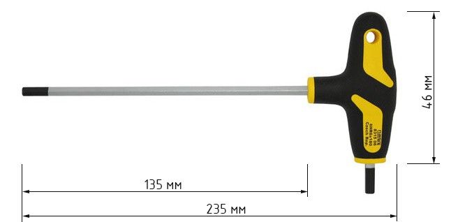 Отвертка с Т-образной ручкой HEX SW5х135 мм NAREX S Line T Profi 831505