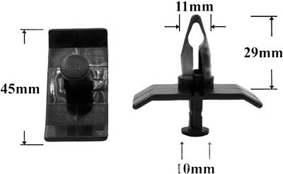 Клипса автомобильная крепежная с нажимным штырьком AS-192 - схема