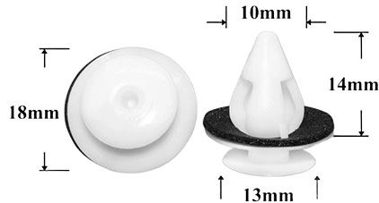 Клипса автомобильная крепежная фигурная AS-278 - схема