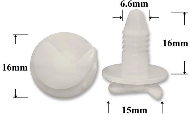 Клипса автомобильная крепежная нажимная AS-1262 - схема