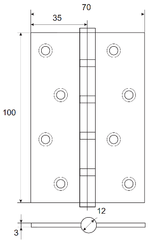 Схема петель Apecs B4 100х70