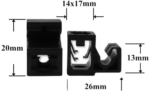 Клипса автомобильная для проводов и трубок AS-1207 - схема