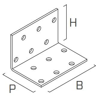 Перфорированный крепежный уголок WHO4060 Holz Technic - схема, чертеж