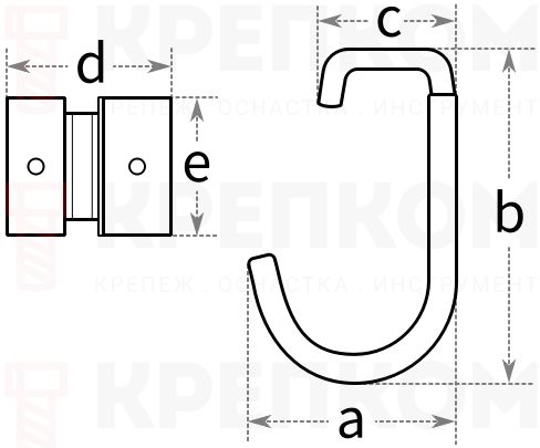 Крепление для велосипеда 115х90 мм Gah Alberts 801991 - схема, чертеж