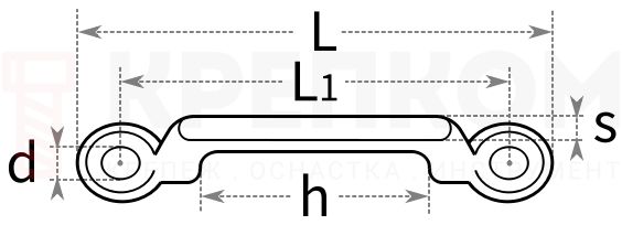 Скоба для строп плоская 8366 - схема, чертеж