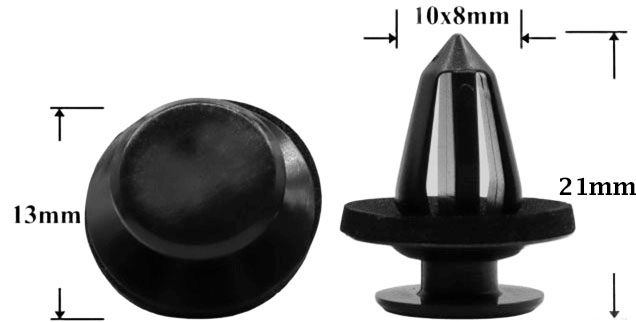 Клипса автомобильная крепежная фигурная AS-1830 - размеры